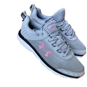 Under Armour Shoes Charged Assert 8 Women’s 8.5 Gray Pink Athletic Running Shoes
